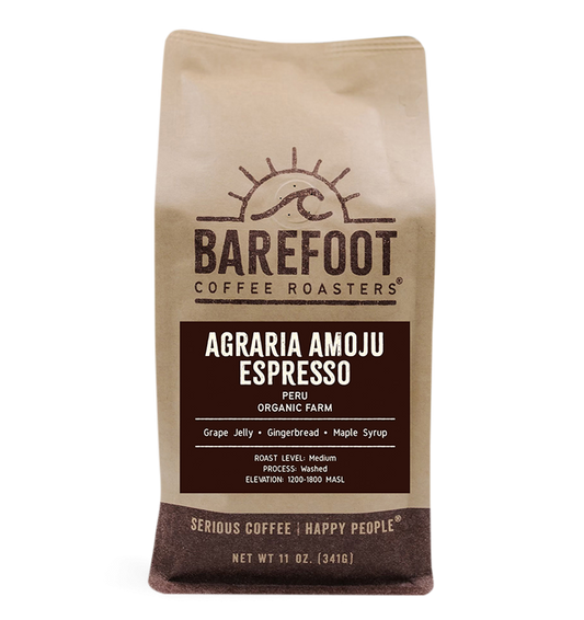 Peru Organic Agraria Amoju Espresso by Barefoot Coffee Roasters Coffee Bag Image